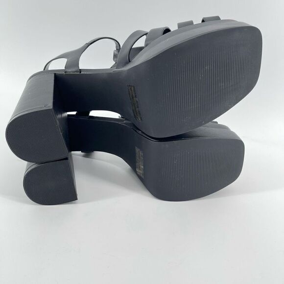 BP Amaya Black Faux Leather Fisherman Block Heel Platform Sandals Size 9.5 - Picture 15 of 16